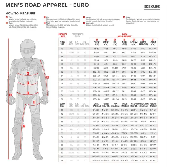 Image: Product/Part name Size Chart