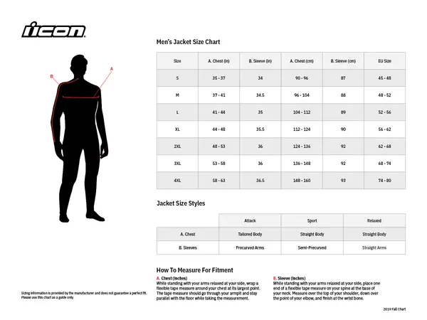 Image: Product/Part name Size Chart