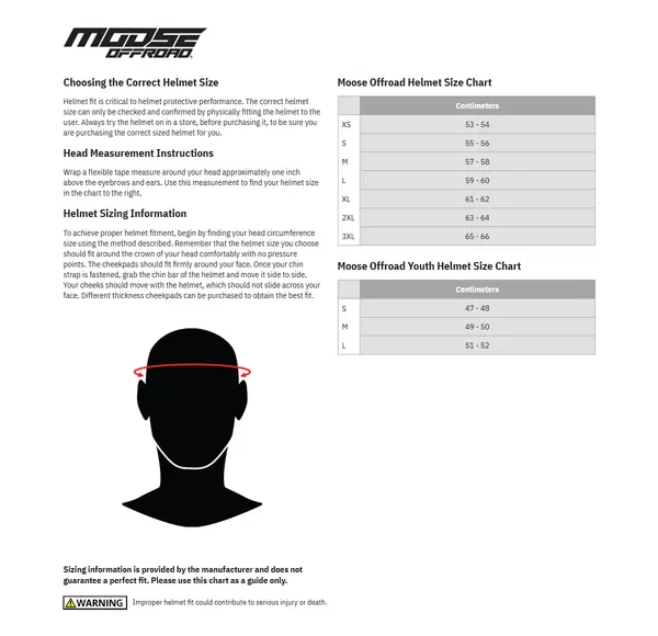 Image: Product/Part name Size Chart
