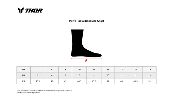 Image: Product/Part name Size Chart