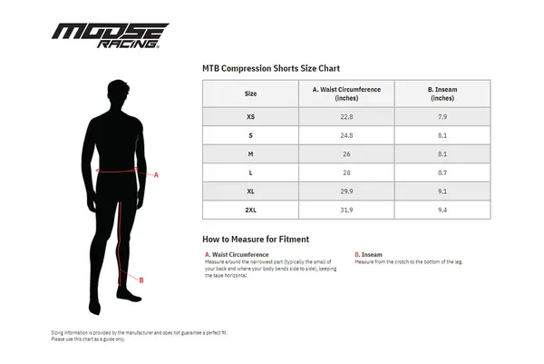 Image: Product/Part name Size Chart
