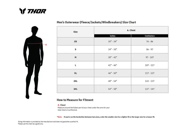 Image: Product/Part name Size Chart
