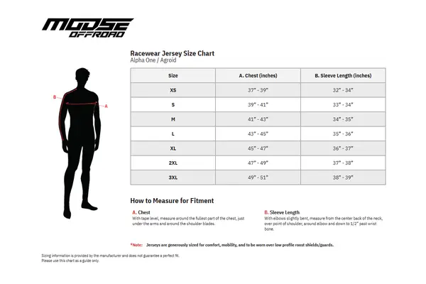 Image: Product/Part name Size Chart