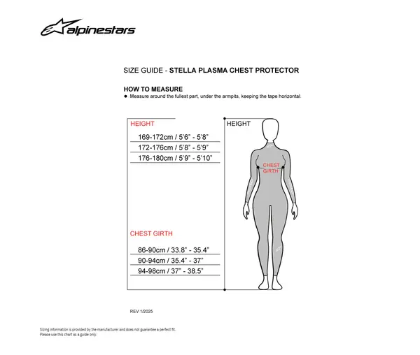 Image: Product/Part name Size Chart