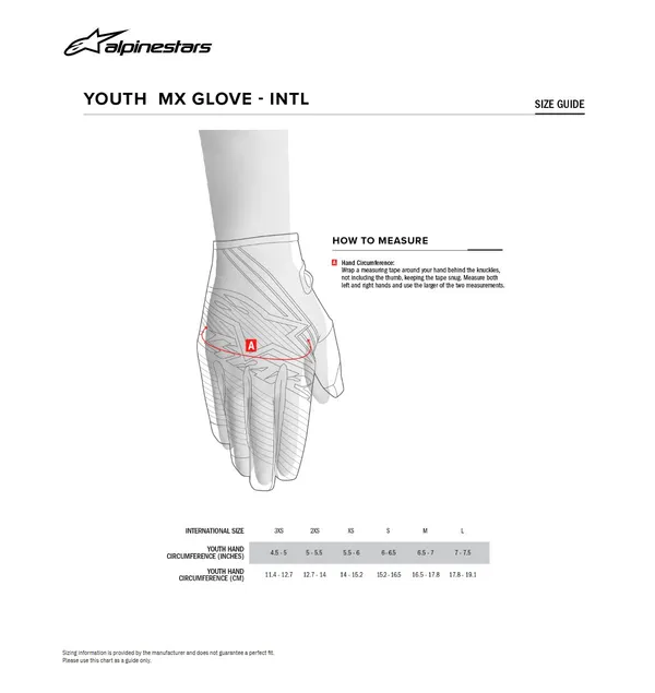 Image: Product/Part name Size Chart