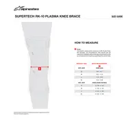 Image: Product/Part name Size Chart