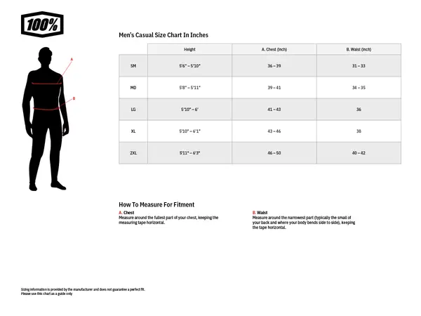 Image: Product/Part name Size Chart